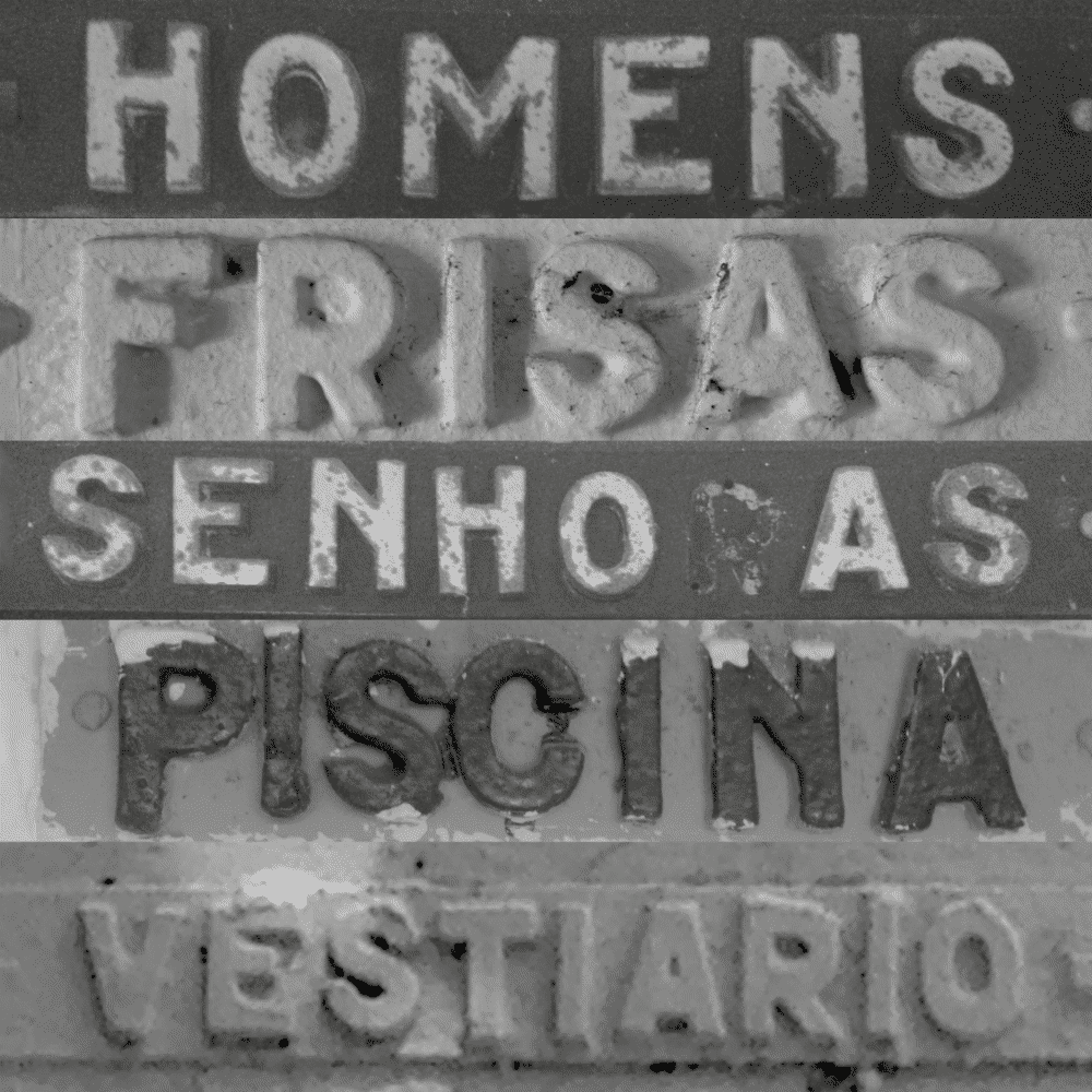 Engraved letters in the stadium